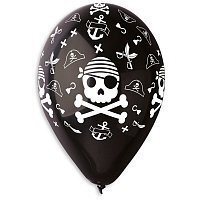 Латексный шар 12″ шар с рисунком “пираты” 25 шт