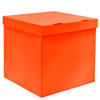 Коробка Сюрприз оранжевая 70х70х70 см (1 шт)