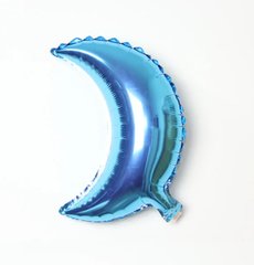 Фольгированный шар 10” Месяц Голубой 17х26 см (Китай)