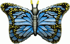 Фольгированный шар Flexmetal Большая фигура Бабочка голубая