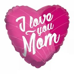 Фольгована кулька 18” серце I love you Mom Китай