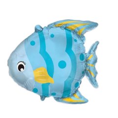 Фольгована кулька Велика фігура Рибка синя 60*59см (Китай)