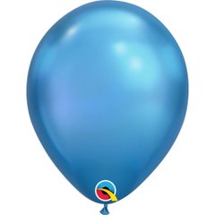 Латексна кулька Qualatex 11″ Хром Блакитний / Chrome Blue (1 шт)