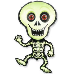 Хэллоуин Фольгированный шар FM фигура Скелет зелёный