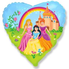 Фольгированный шар Flexmetal 18" Сердце принцессы и замок