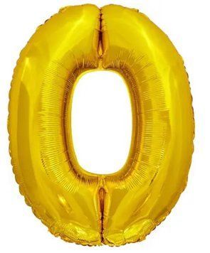 Фольгированный шар цифра &laquo;0&raquo; Золото 76 см Под гелий в уп. (Китай)