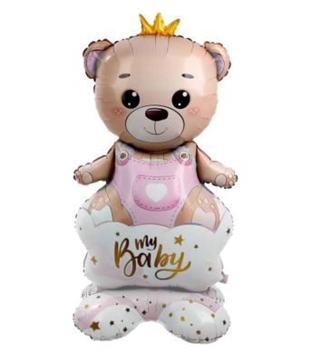 Фольгированный шар Стоячая фигура мишка my baby девочка 96*123см (Китай)