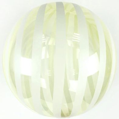 Воздушный шар Сфера Bubbles (баблс) 18"/45см кристалл прозрачный желтый с полосами (Китай)