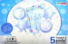 Набор из шаров "Стопа голубая It's a Boy" (5 шт) Китай в уп.
