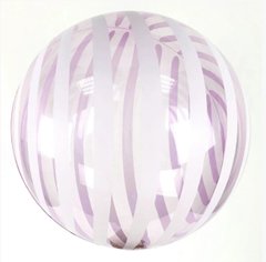 Воздушный шар Сфера Bubbles (баблс) 18"/45см кристалл прозрачный розовый с полосами (Китай)