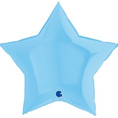 Фольгированный шар Grabo 36” Звезда макарун Голубая