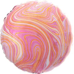 Фольгована кулька Anagram 18" круг агат рожевий pink marble