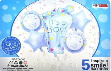 Набір з кульок "Стопа блакитна It's a Boy" (5 шт) Китай в уп.