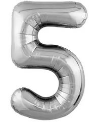 Фольгована кулька Flexmetal Slim цифра «5» Срібло 40"