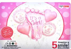 Набір з кульок "Cтопа рожева It's a Girl" (5 шт) Китай в уп.