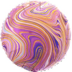 Фольгированный шар Anagram 18" круг агат фиолетовый purple marble