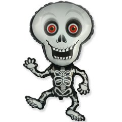 Фольгированный шар Flexmetal Большая фигура Хэллоуин Скелет серый