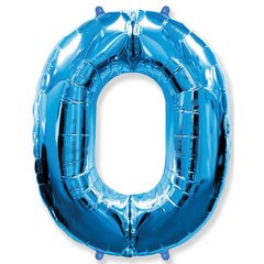 Фольгована кулька Flexmetal цифра «0» Синій 40"
