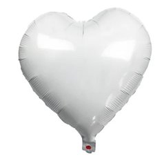 Фольгована кулька 10” Серце Біле (Китай)
