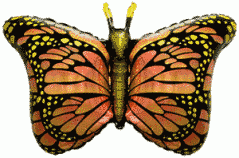 Фольгированный шар Flexmetal Большая фигура Бабочка оранжевая