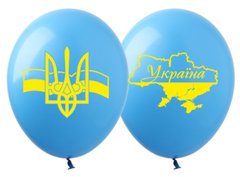 Латексный шар Art Show 12" DP-9 Україна на голубом (2 ст) (100шт)