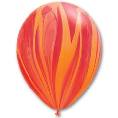 Латексна кулька 1108-0344 q 11" супер агат червоно - оранжевий (1 шт)