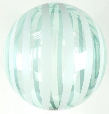 Повітряна кулька Сфера Bubbles (баблс) 18"/45см кристал прозорий бірюзовий зі смугами (Китай)