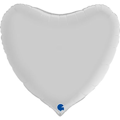 Фольгированный шар Grabo 36” Сердце сатін Белое