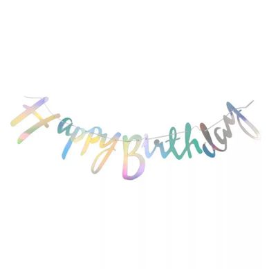 Бумажная гирлянда буквы Happy birthday радуга