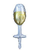 Фольгированный шар Мини фигура Бокал шампанского 18х50 (Китай)