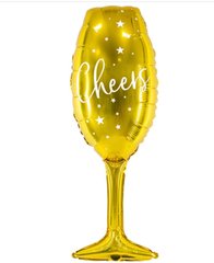 Фольгированный шар Большая фигура золотой бокал cheers 101см (Китай)