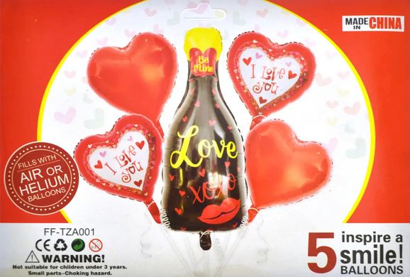 Набір з кульок "Пляшка Love" (5 шт) Китай в уп.