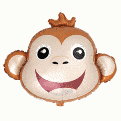Фольгована кулька Flexmetal Велика фігура Голова Мавпи