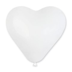 Латексний шар серце 17″ пастель біле /іт (1шт)