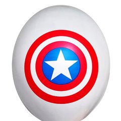 Латексный шар Belbal 12" Капитан Америка щит на белом (1 шт)