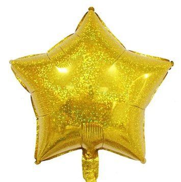 Фольгована кулька 18&rdquo; Зірка Laser Gold (Китай)