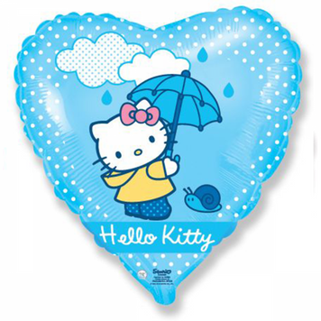 Фольгированный шар Flexmetal Сердце 18" синее Hello Kitty