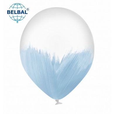 Латексный шар Belbal 12" Браш Голубой на белом (1 шт)