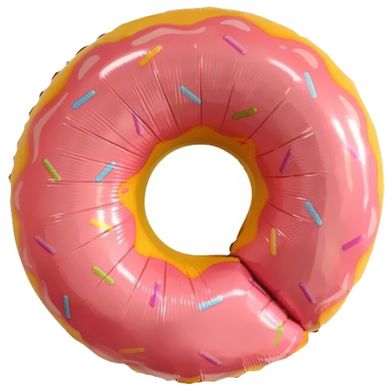 Фольгированный шар Большая фигура Пончик розовый 70см (Китай)
