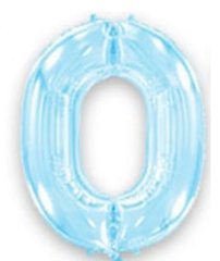 Фольгированный шар Flexmetal цифра «0» Голубой 40"
