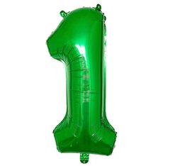 Фольгированный шар цифра «1» зелёная 32” под гелий в уп. (Китай)