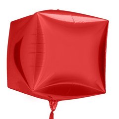 Фольгированный шар 24” куб Красный (Китай)
