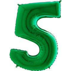 Фольгована кулька Grabo цифра «5» Зелена 40" в уп