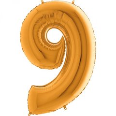Фольгированный шар Grabo цифра «9» Золото 40" в уп