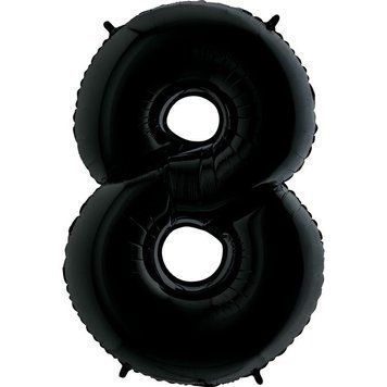Фольгированный шар Grabo цифра &laquo;8&raquo; Чёрный 40" в уп