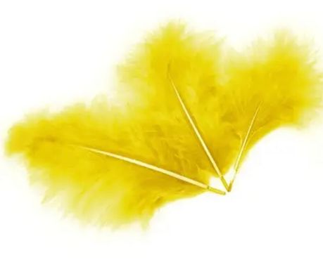 Перья для шаров пушистое желтое (10г)