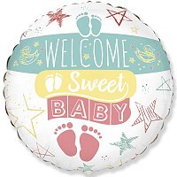 Фольгированный шар Flexmetal 18” круг welcome baby