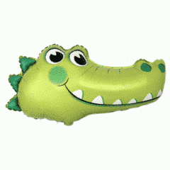 Фольгированный шар Flexmetal Большая фигура Голова Крокодила