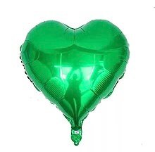 Фольгована кулька 10” Серце Зелене (Китай)