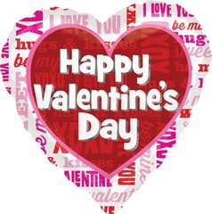 Фольгированный шар Anagram 18” сердце Happy valentine day